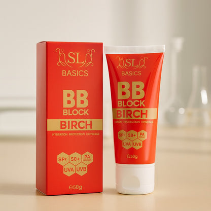 SL Basics BB Block SPF 50+ Tinted Sunscreen – Hydrating BB Cream with Vitamin E & Lotus Extract (50ml